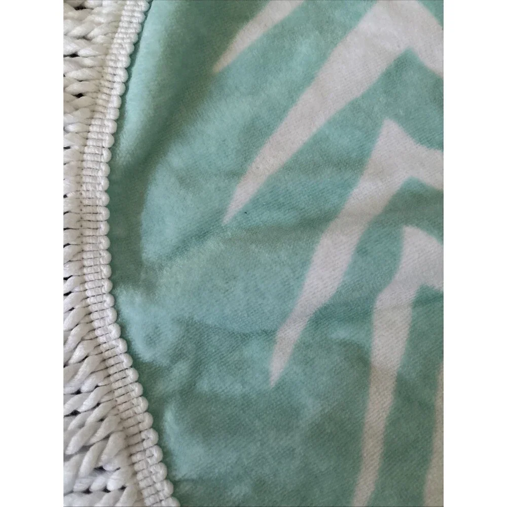 Pottery Barn Arrow Round Beach Towel 60 X 60 Seafoam/aqua NWOT Cottage Beachdaze
